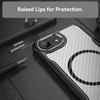 For iPhone 16e Case TPU+PC Carbon Fiber Phone Cover Compatible with MagSafe