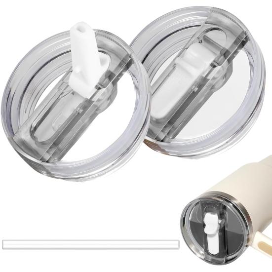Flip Straw Lid for 40 Oz Tumbler Leak Proof Replacement BPA-Free Reusable Cup Lid for Water Juice Milk Tea