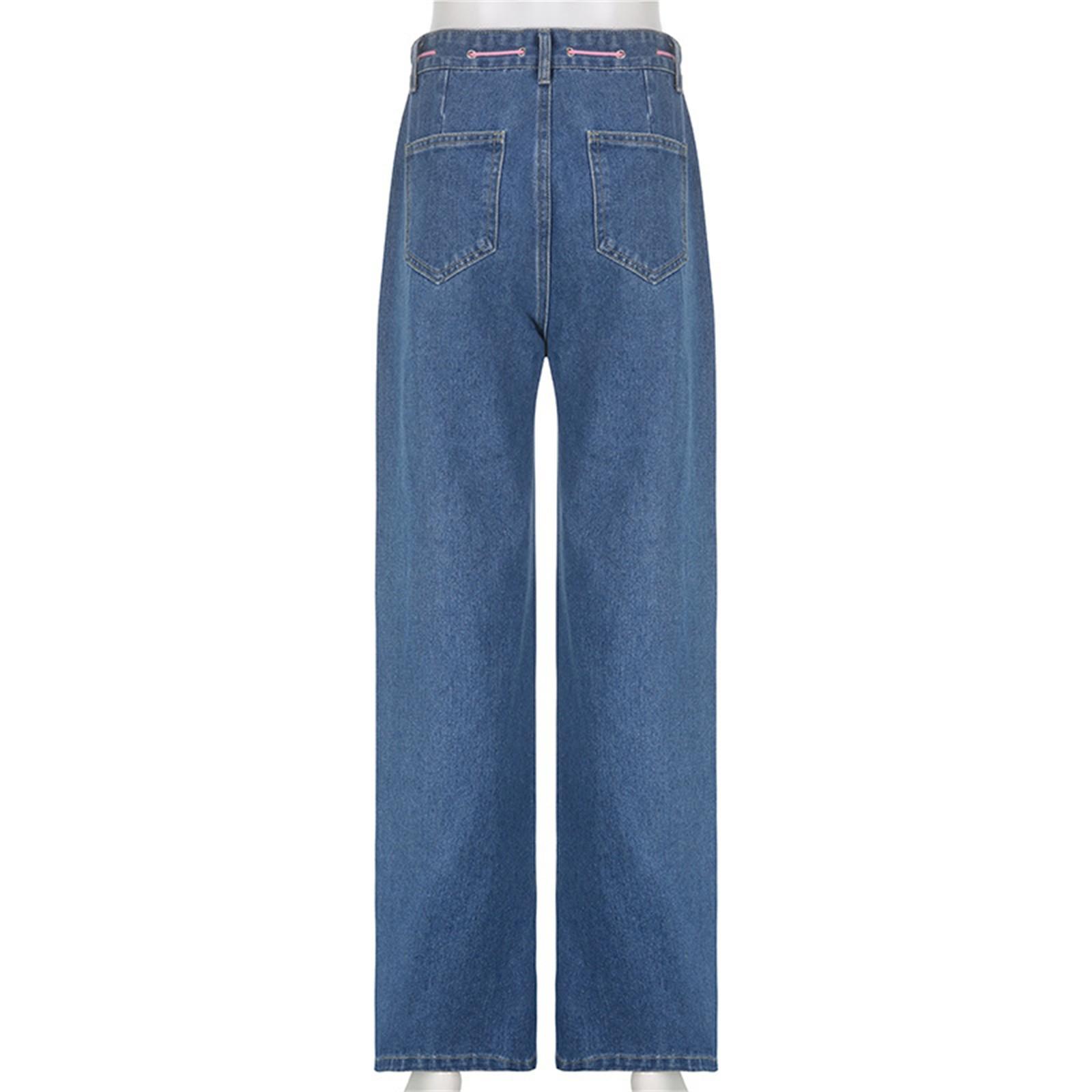 Свободные джинсы в пол с принтом Love Print для девочек — фото 5