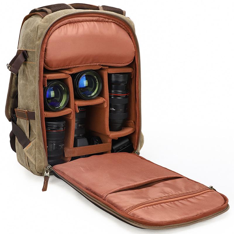 Seven-Color Cotton Shoulder Photo Bag Canvas Slr Camera Bag Waterproof Dye Leisure Backpack Travel Camera Portable