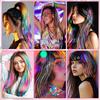 Box Set of 12 Pieces of Wigs with Laser Gold Wire Extensions for Women's Shiny Colored Silk Wigs