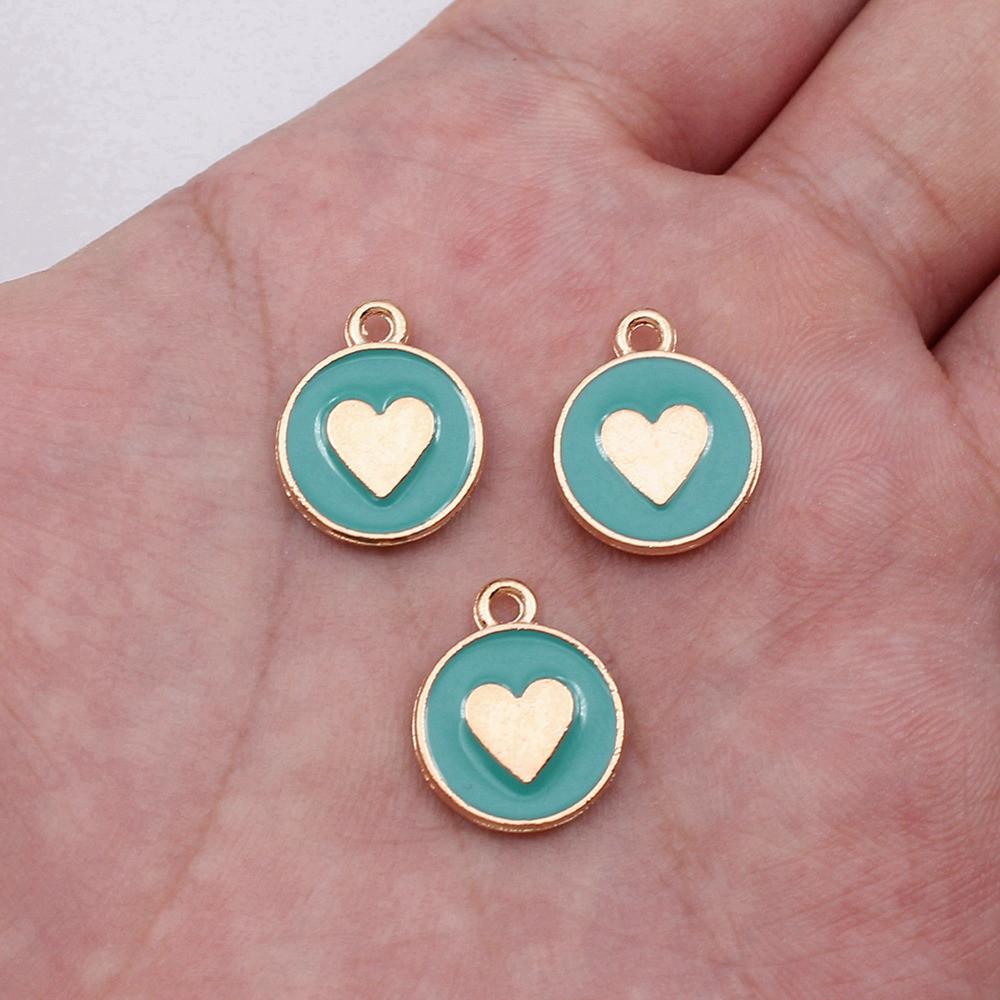 Charms Heart Enamel Pendants Wedding Jewelry Findings QC066