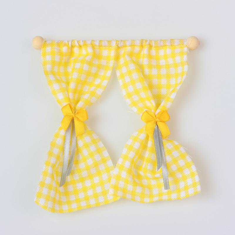 

1/12 Кукольный домик Сладкие цветочные шторы Модель Кукольный домик Симуляция Мебель Украшение Кукольный дом Декор сцены жизни Аксессуары жёлтый