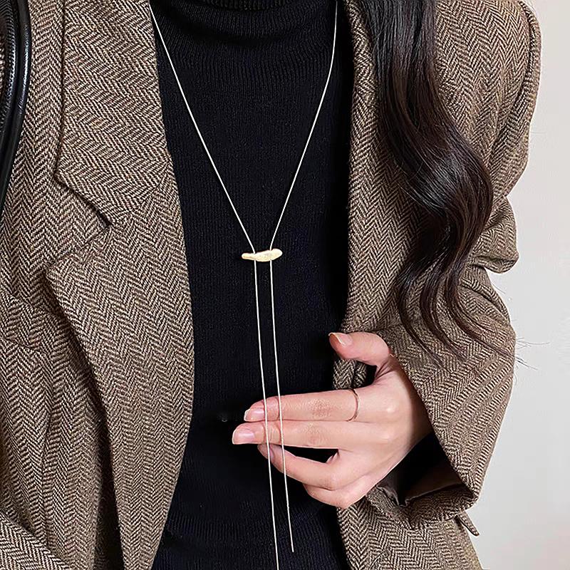 Simple Long Pull-Out Adjustable Necklaces For Women Girls Luxury Elegant Versatile Necklace Jewelry Accessories Gifts
