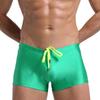 Low Rise High Elasticity 3D Cutting Swimming Trunks Men Solid Color Drawstring Swim Shorts Beachwear