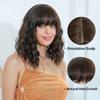 Short Black Brown Synthetic Wigs Bob Curly Wavy Wigs with Bangs Cosplay Party for Women Afro Natural Daily Heat Resistant Hair