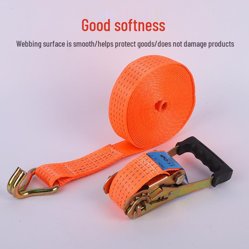 Double Hook 3-Ton Rubber-Coated Steel Frame Polyester Bundling Strap Tightener