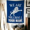 Custom Name Millwall FC Wall Tapestry Aesthetic Wall Hanging Printed Fabric Blanket Decorative Tapestries for Bedroom Living Room Home Decor