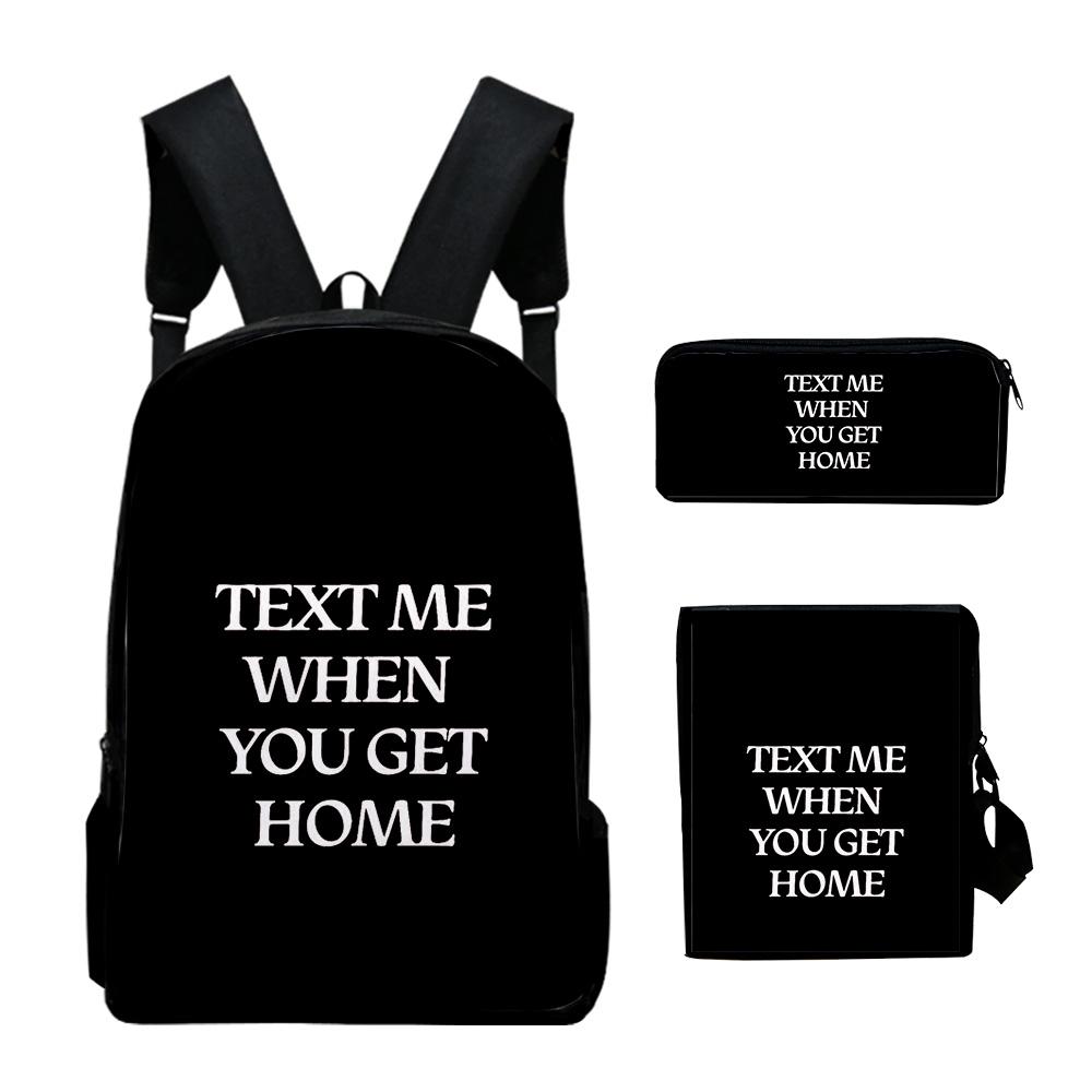 Style Unique flim flam flamingo 3D Pattern 3pcs/Set Schoolbags Daily Laptop Pack Rucksack Sling Carry Carrier Pen Case