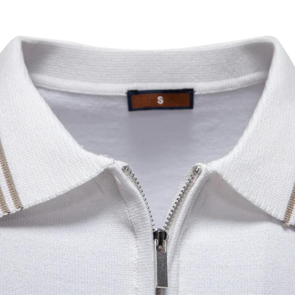 Men Striped Business Casual Polo Shirts Breathable Short Sleeve Comfort Summer Knitted Polo Men