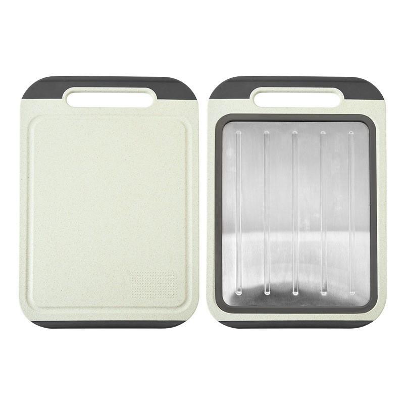 Stainless Steel Cutting Board Kitchen Use Double-Sided Food Prep Chopping With Non-Slip Base