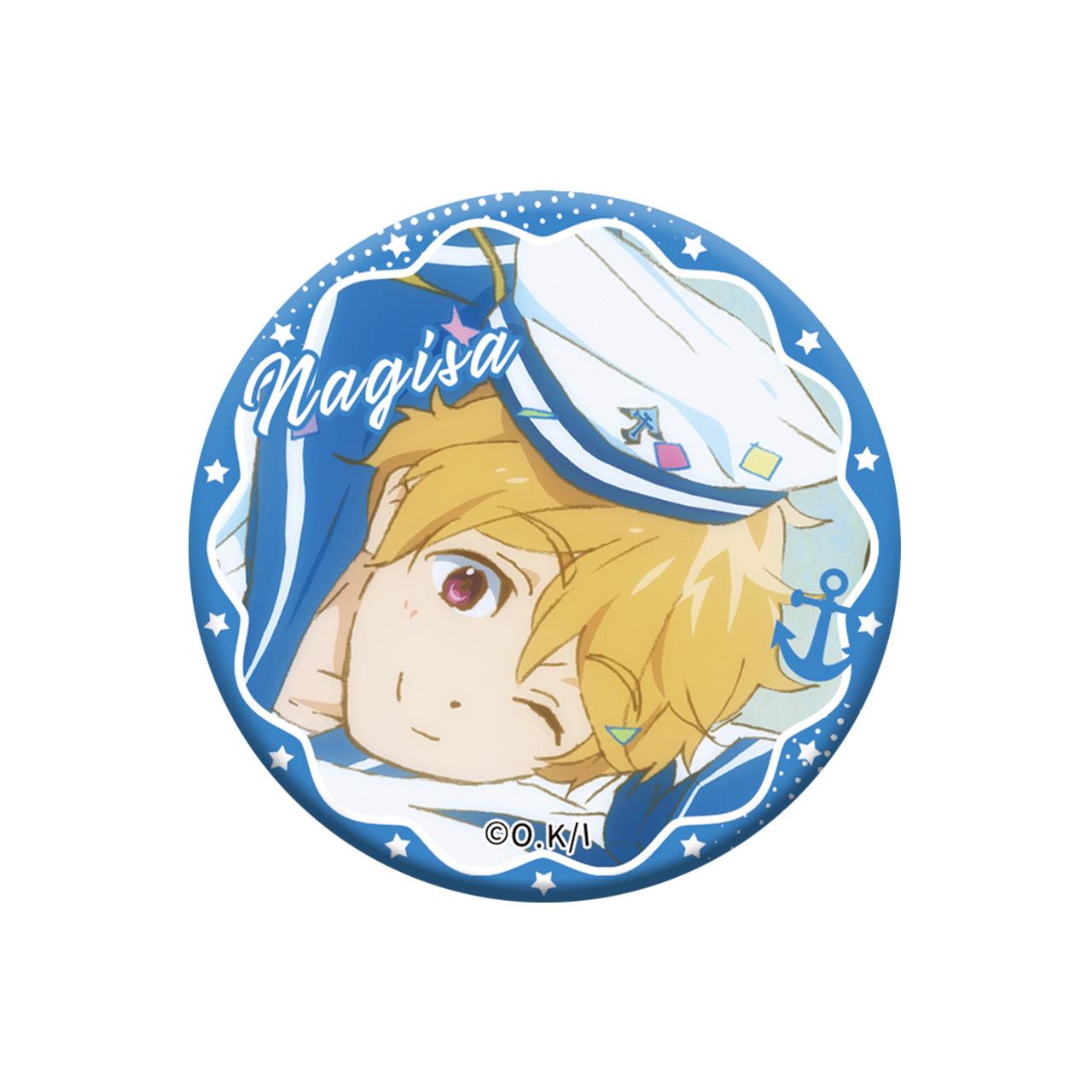 Genuine Free! Swimming Club Navy Double Flash Magnet Sticker Anime Badge 58x58mm