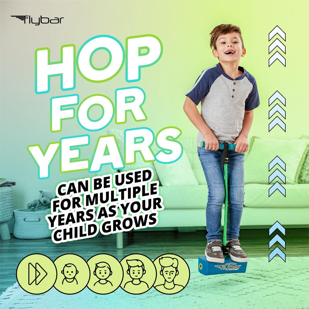 Flybar My First Foam Hopping and Jumping Equipment for Kids and Toddlers - Fun, Safe, and Durable Foam HoppingBungee Jumper for Ages 3+, Up To 250 Lbs