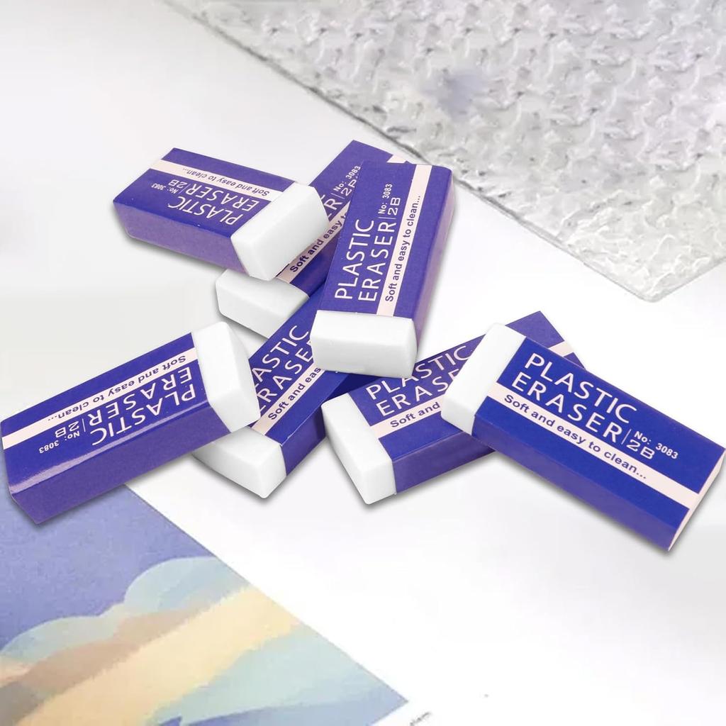 10 Pack Pencil Erasers, Soft, and Durable Erasers for Pencils, Perfect for Artists and Professionals, Long-Lasting Erasing Performance