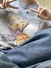 100% Pure Cotton Gray Women's European Short-Sleeve Summer T-Shirt - Trendy American Niche Design