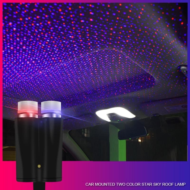 Automotive Roof Interior Atmosphere Light Adjustable Starry Projection USB Powered PVC Material Easy USB Plug Operation