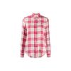 Polo Plaid Flannel Shirt Women Tops Red 211801083-002