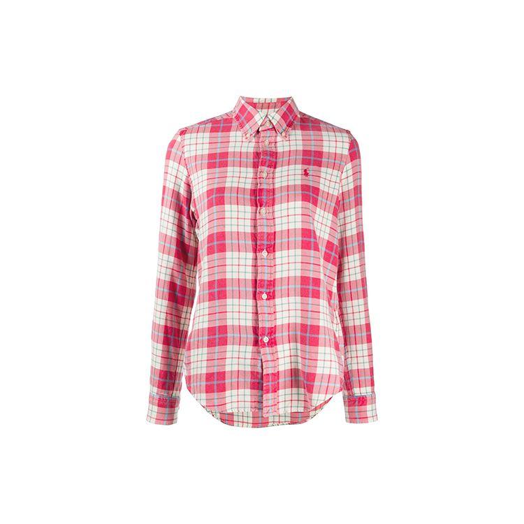 Polo Ralph Lauren Plaid Flannel Shirt Women Tops Red 211801083-002