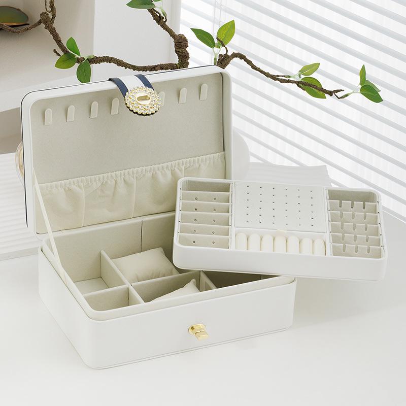 

Двухслойная ПУ-коробка для хранения сережек и ювелирных изделий Double-layer large