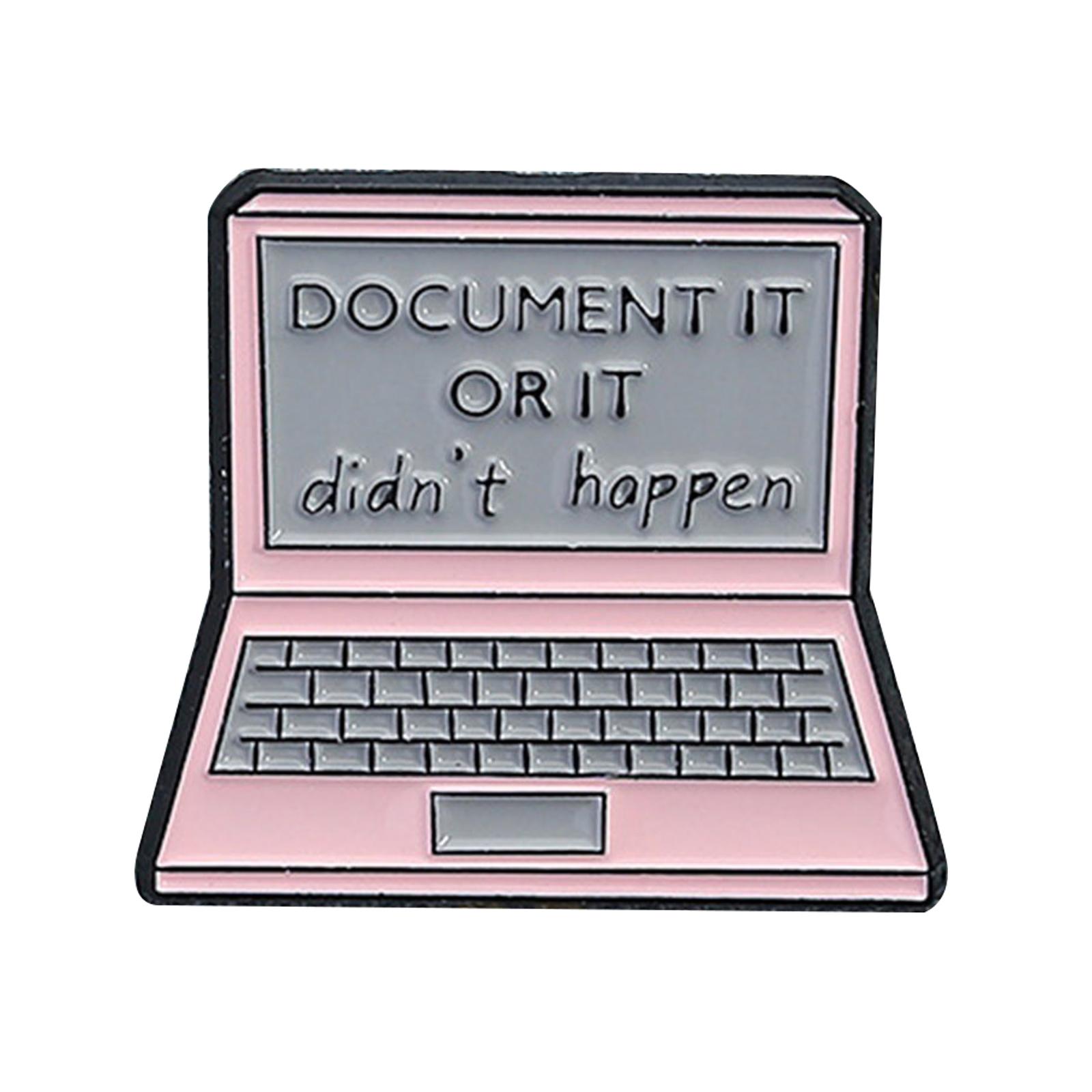 

Розовая брошь в форме ноутбука для уникального стиля и универсального ношения Значок Задокументируй это, или этого не было Модный аксессуар