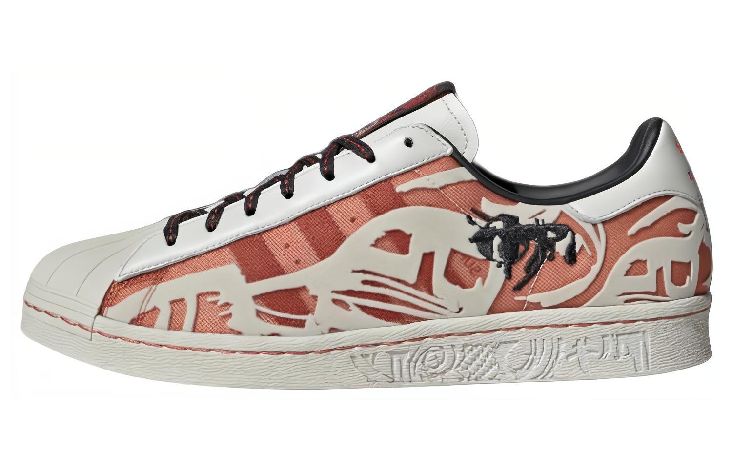 Adidas Originals Superstar 80s X Han Meilin  White Red  ID4378 36