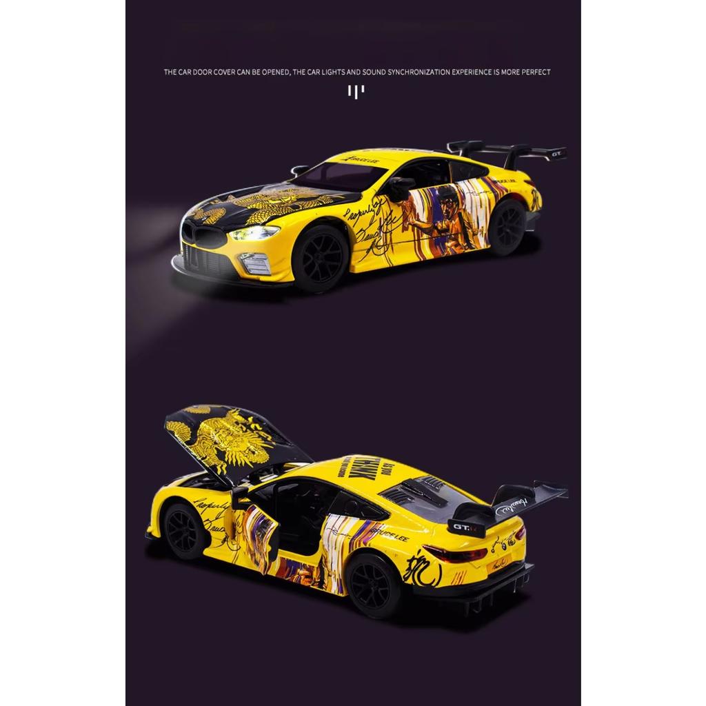 1/32 BMW M8 GTE Collaboration Version Alloy Sports Car Model Diecasts Metal Racing Car Vehicles Model Sound Light Kids Toys Gift