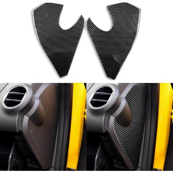 Real Soft Black Carbon Fiber Car Inner Door Handle Bowl Panel Door Bowl Collision Protector Cover Trim Sticker Compatible with Chevrolet Camaro