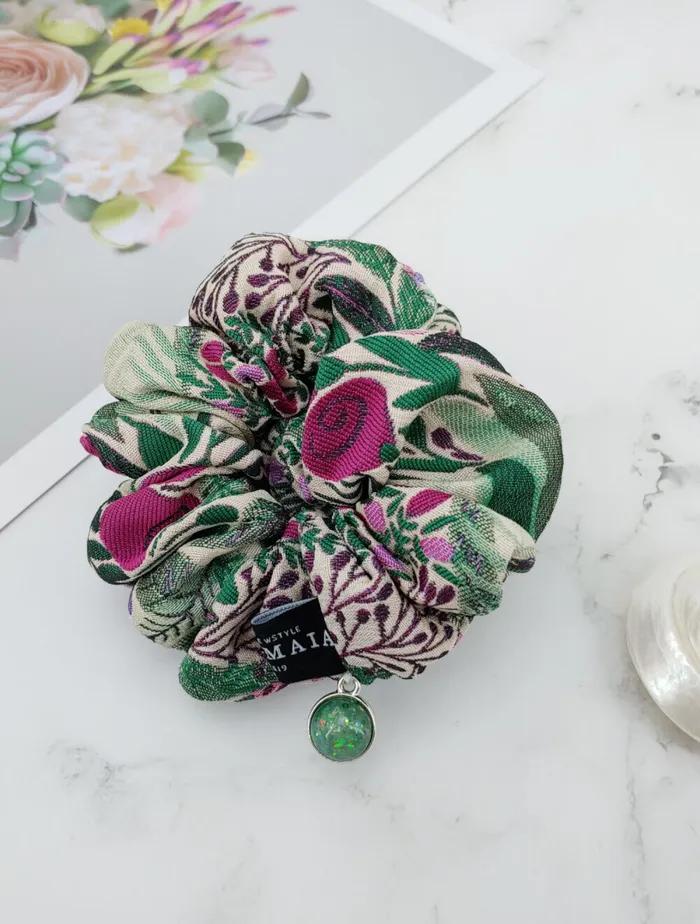 Maia Rose Jacquard Scrunchie - Purple