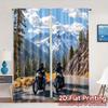 2pcs   2D FLAT PRINTING Curtains (Without Rod) Mountain Riders Contemporary Popular Curtains Prints Light Filtering Curtains