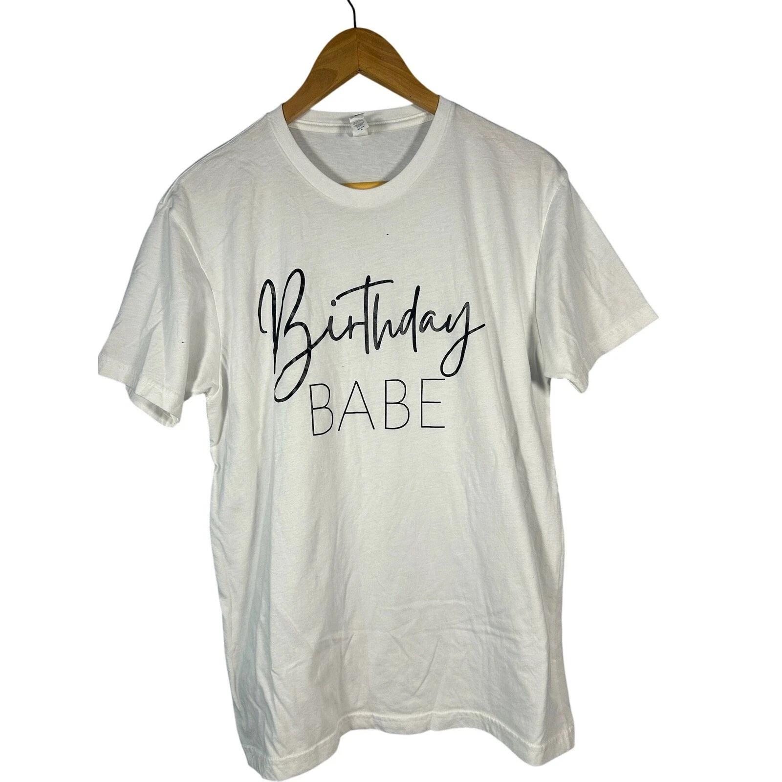 

Birthday Babe Graphic Tee White Women s Size L M