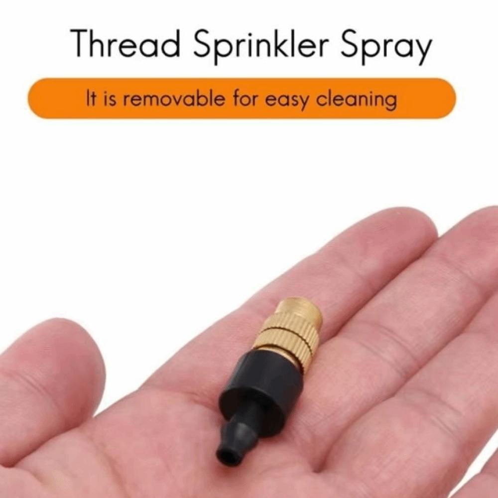 10Pcs Adjustable Spray Misting Nozzles Atomizing Design 4/7mm Hose Atomizer Nozzle Brass Construction Garden Sprinklers