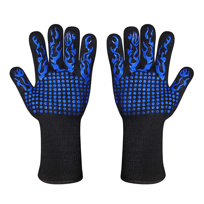 BBQ Gloves High Temperature Resistance Oven Mitts 800 Degrees Fireproof Barbecue Heat Insulation Microwave Oven Gloves