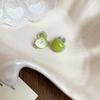 Apple Ping An An! Cute red apple stud earrings for women's niche high-end earrings, sweet wind temperament 2025 earrings.