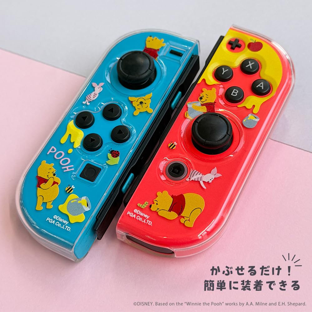 Clear OLED Controller Cover for Switch, Featuring Winnie the Pooh and Disney Characters (PG-DJC06POO)