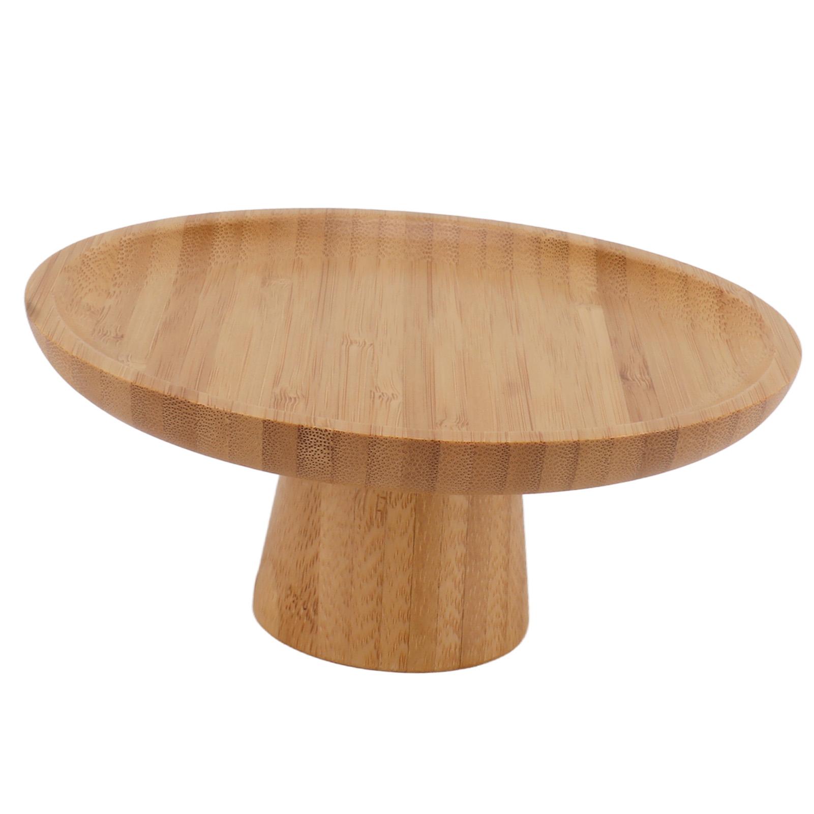 

Simple Tall Fruit Plate Household Wood Round High Fruit Cake Tray Tall Fruit Bowl