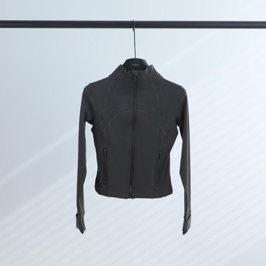 LULULACIE Women's Slim Fit Long Sleeve Sport Jacket with Stand-up Collar for Running and Yoga