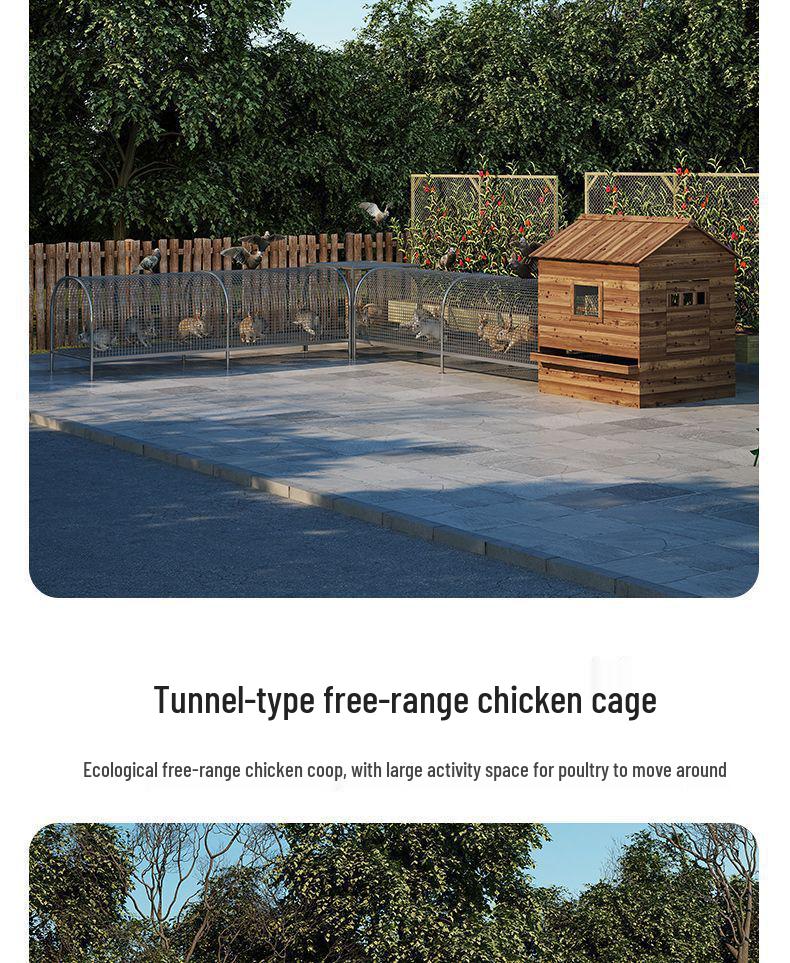 Durable Free-Range Chicken Coop Tunnel: Outdoor Cute Pet Run & Wire Mesh Chicken Cage