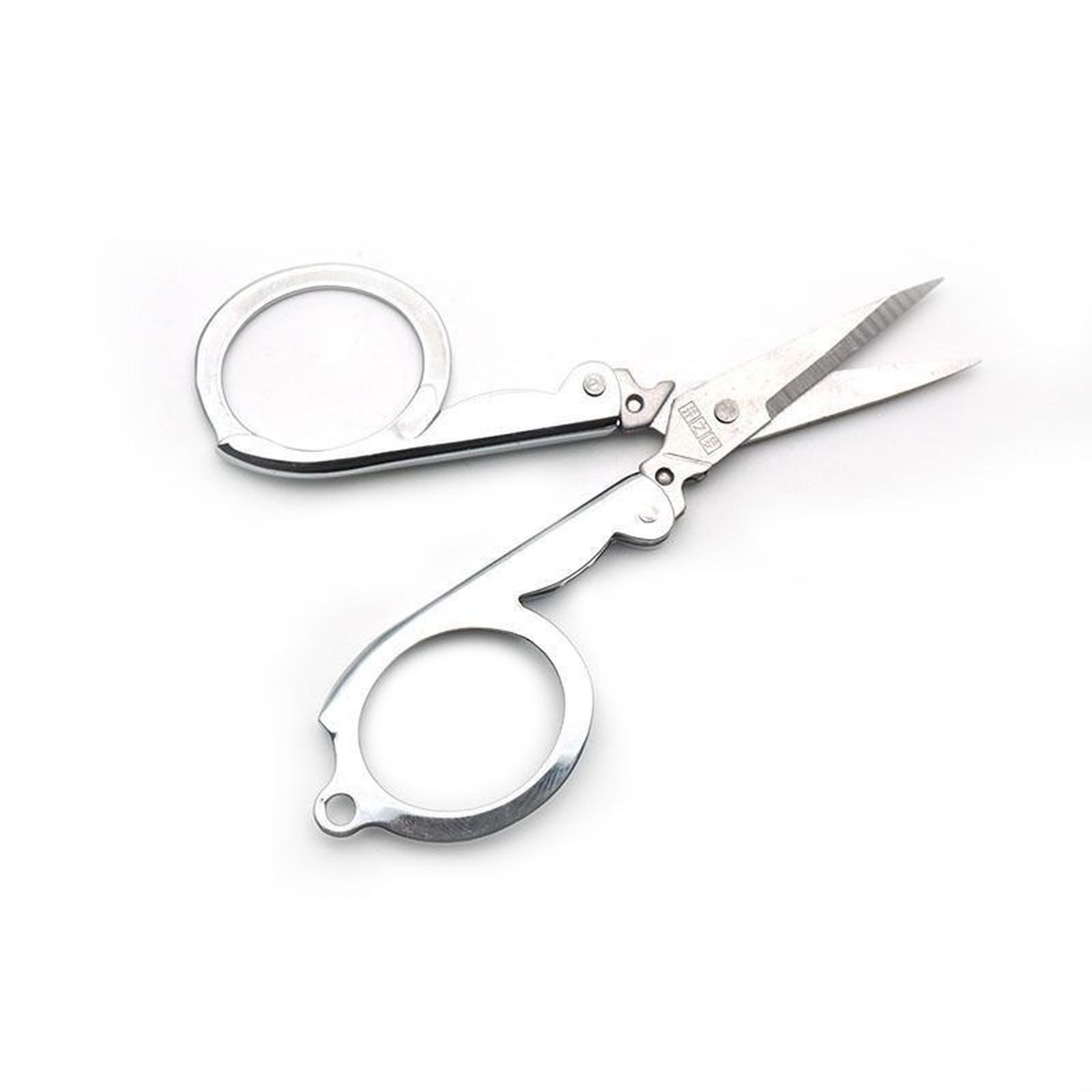 Stainless Steel Small Scissors Pocket Portable Foldable Travel Scissors Craft Cutter one size