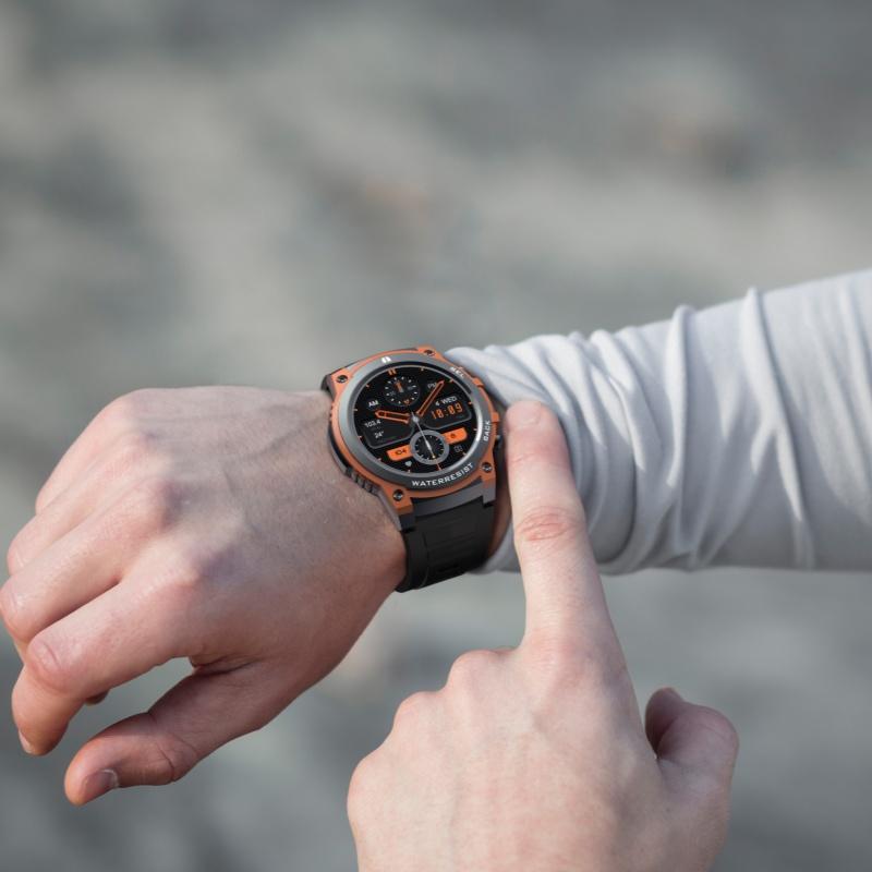 DM52 Sports Smartwatch 1.45inches Full Touchscreen 360x360 Bluetooth Call/Music HX3602 IP68 Waterproof Multiple Sports Mode Android Outdoor Watch