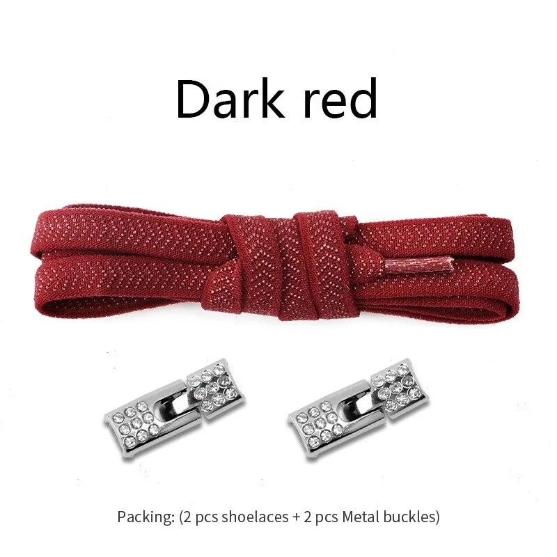 Elastic Laces Sneakers Diamond Cross Locks Shoelaces Without Ties Kids Adult 8MM Width No Tie Shoe Laces Rubber Bands Shoelace