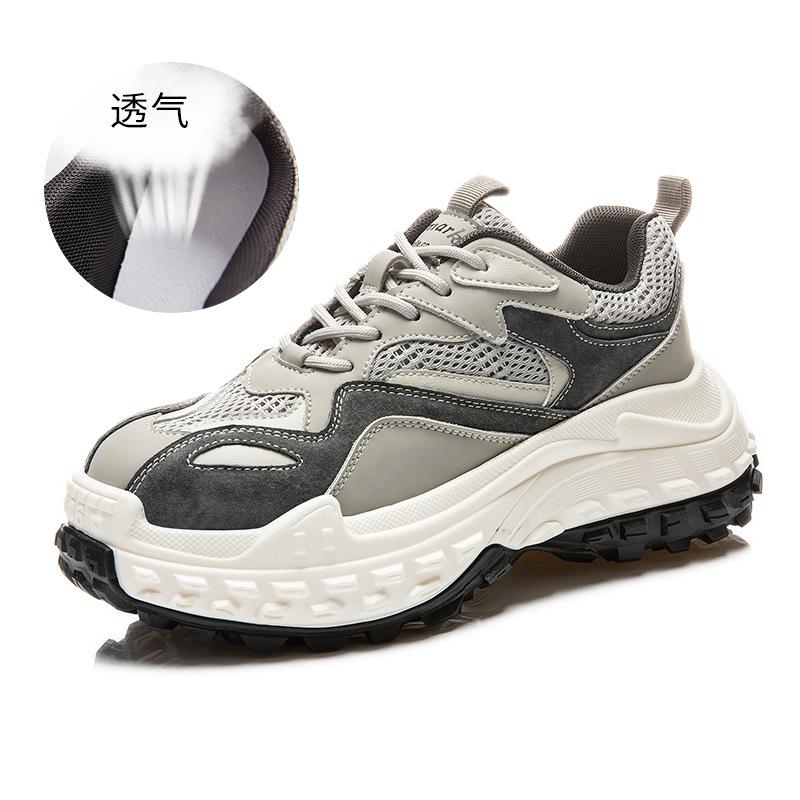 Suction film sole leather women's shoes 2025 spring new versatile platform sneakers women's casual high-value dad shoes women