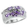 E-Commerce Electroplating Color Separation Branch Ring Creative Inlaid Diamond Women'S Hand Jewelry