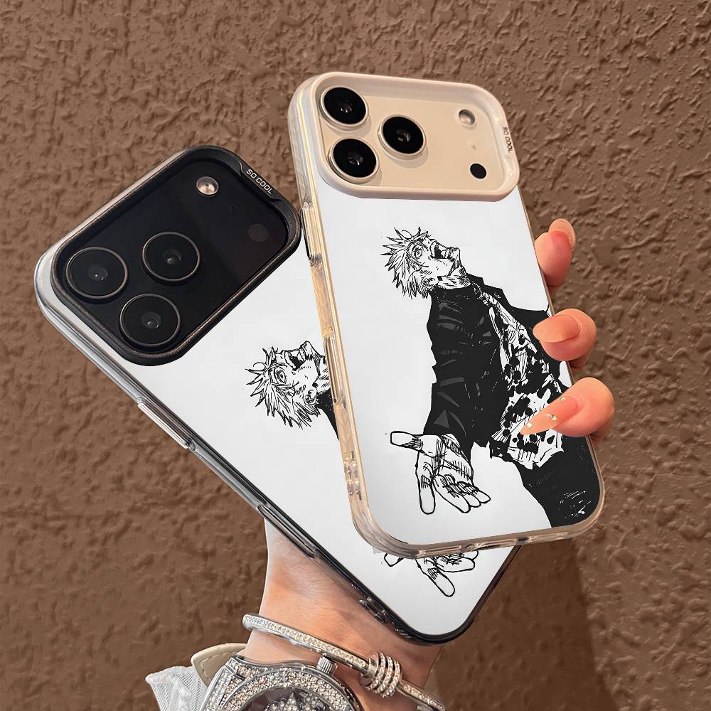 J-jujutsu kaisen  phone case for iPhone 17 17Air 16 15 14 13 12 11 Pro Max Plus Colorful Silver