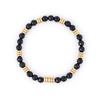 Jbans Classic 6Mm Gold Brass Ring Point Cut Onyx Gemstone Bracelet (C2301-Ac971_Bk)