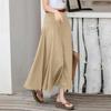 Vrouwen Maxi Rok Hoge Taille Onregelmatige Grote Zoom Lange Rok Effen Kleur A-Lijn Losse Pasvorm Rok Streetwear