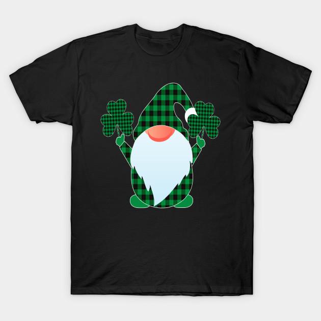 Men Black Print T-shirt Gnome St Patricks Day No-Cut Transfer Paper Print Cotton Tshirt 3XL