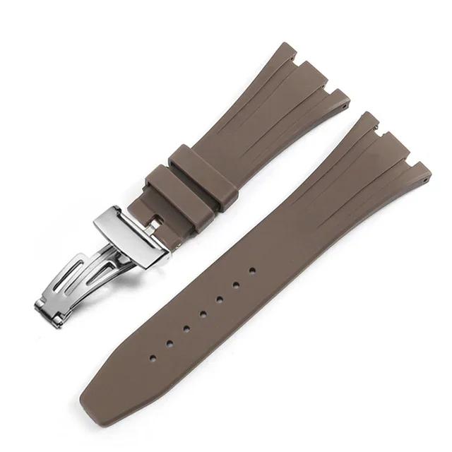 Silicone Watch Band for AP Aibi 15400 Royal Oak Series Waterproof Rubber Watch Straps Men Bracelet Accessories 26mm 27mm 28mm