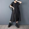 Short Sleeve Plus Size Black Mesh Vintage New In Dresses for Women Casual Loose Long Summer Dress