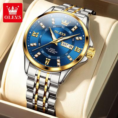 Top Brand Men's Watches Waterproof Calendar Luminous Wrist Watch Men High Quality Luxury Stainless Steel Quartz Man Watch