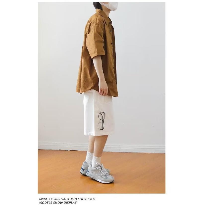 Retro Shirt Men'S Summer Outfit Hong Kong Style Student Loose And Niche Design Fun New Men'S Top For Outdoor Wear 2024